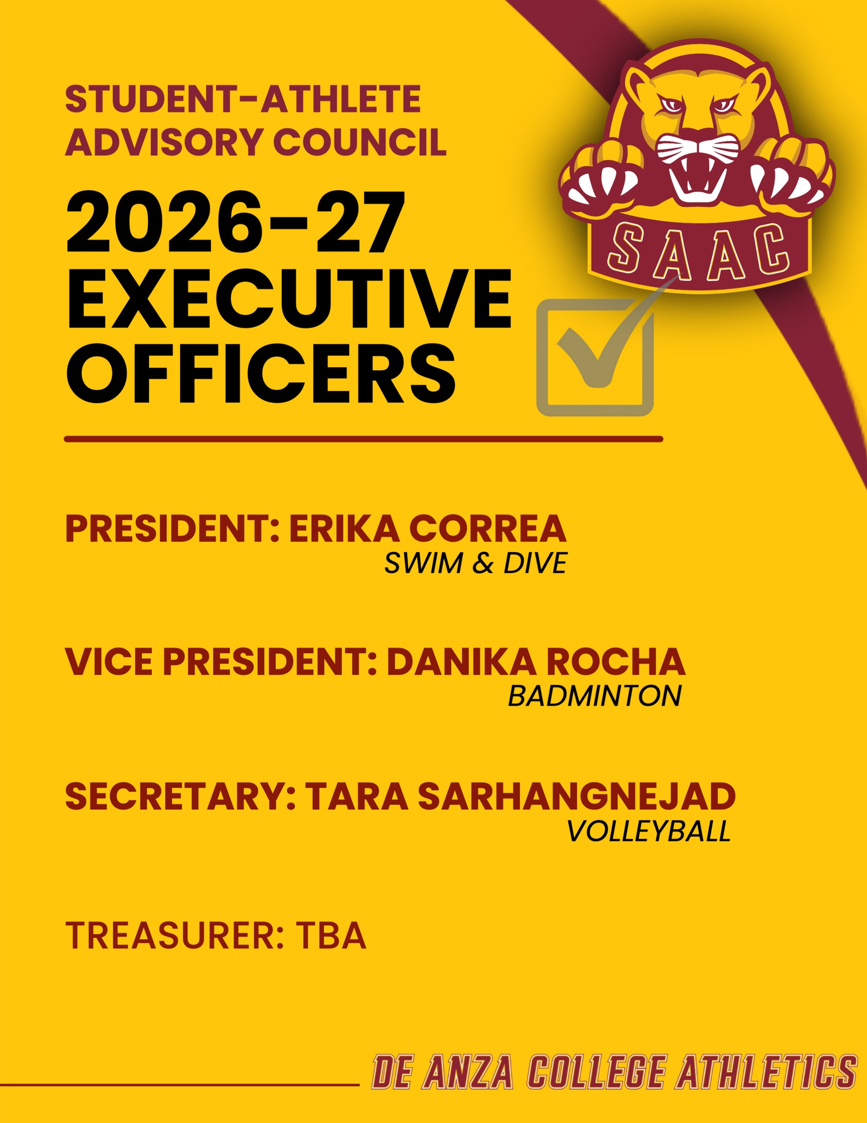 SAAC Election Results for 2026-27