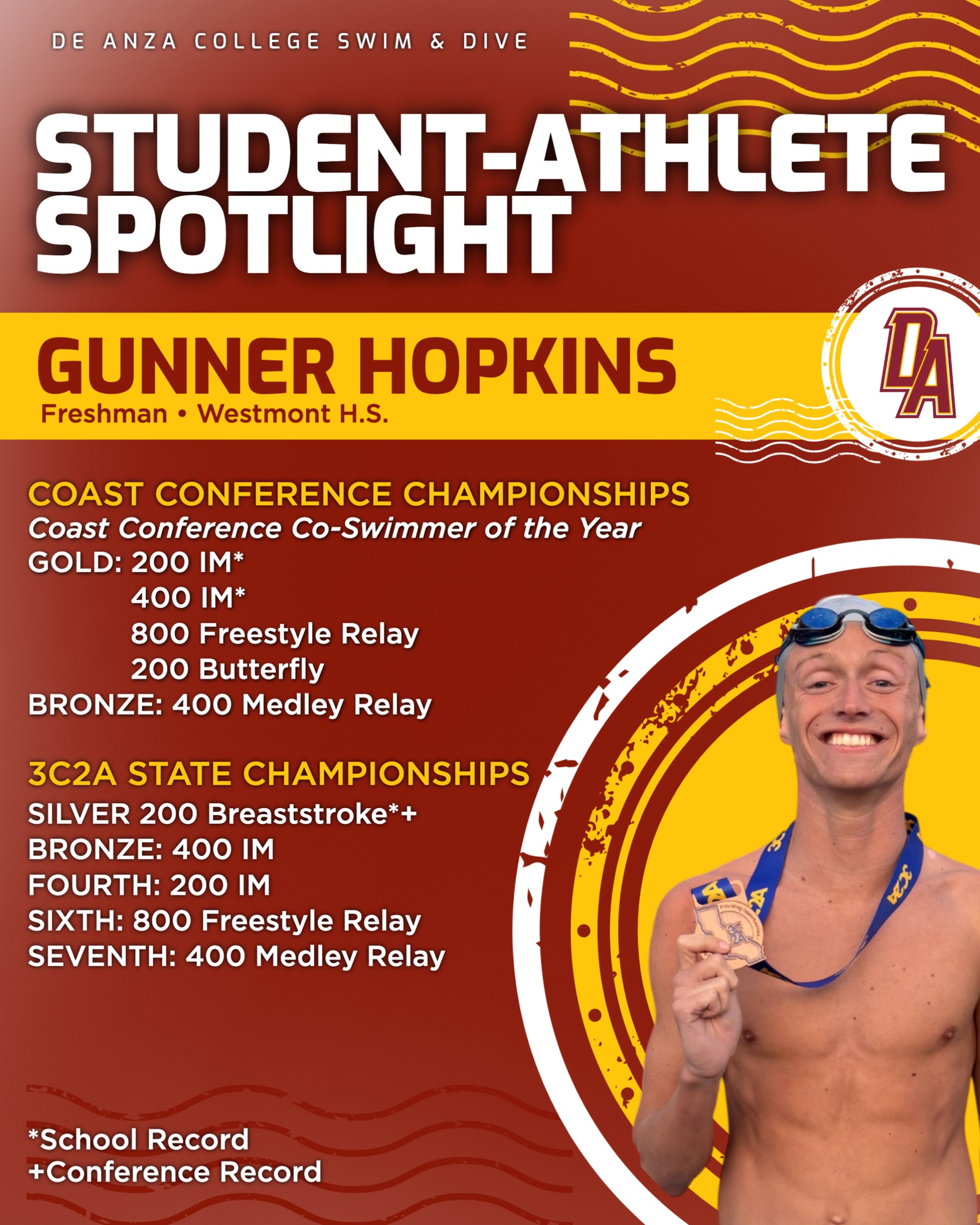 Hopkins Delivers One of De Anza&rsquo;s Greatest Swim Seasons